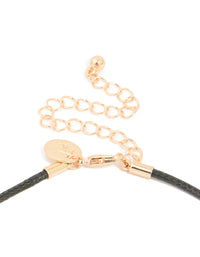 Gold Sunflower Pendant Cord Necklace - link has visual effect only