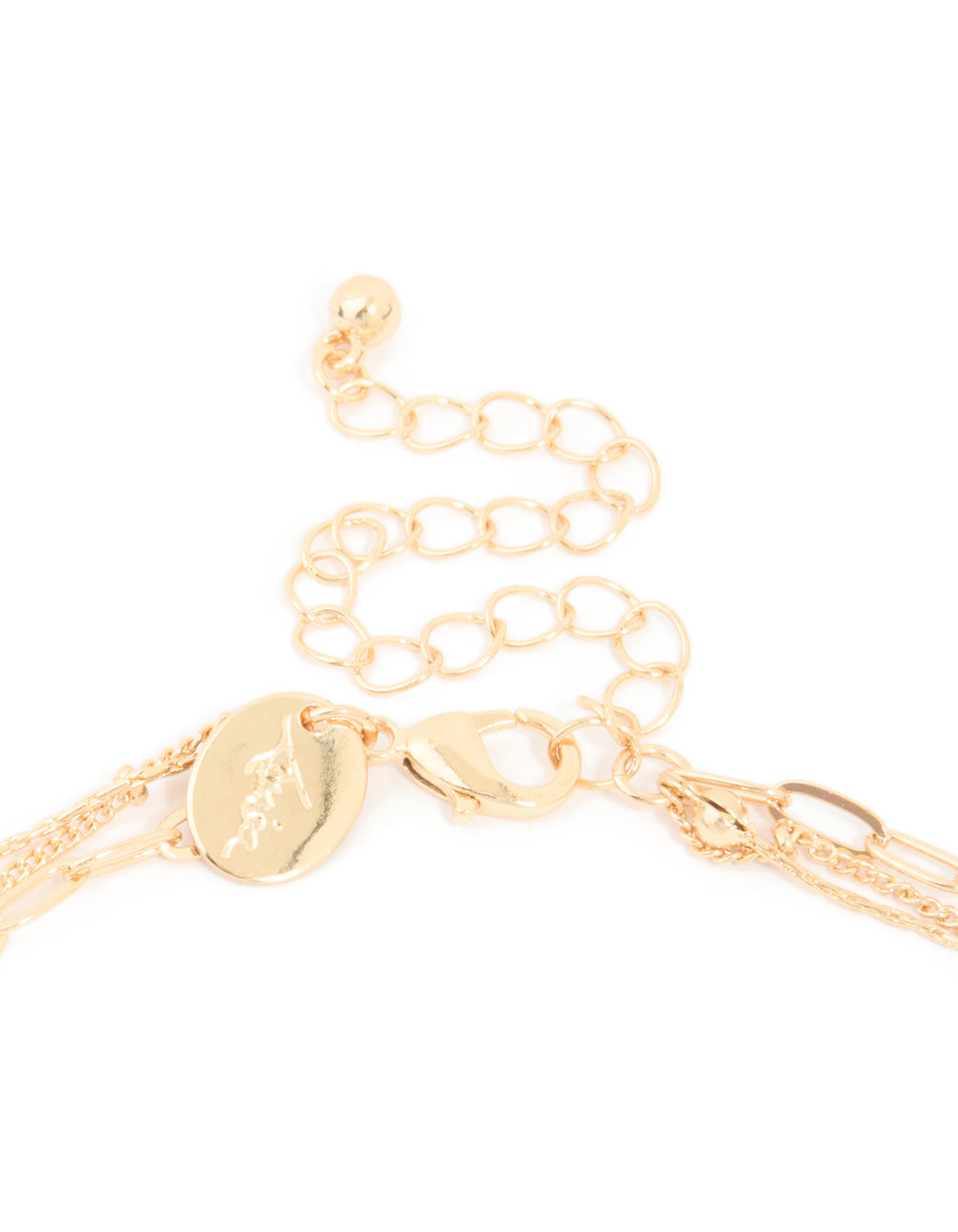Gold Molten Circle Layered Necklace