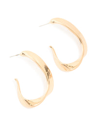 Gold Irregular Hoop Earrings - link has visual effect only