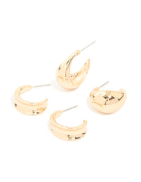 Gold Classic Open Hoop Earrings 2-Pack - link has visual effect only