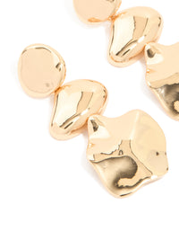 Gold Triple Orb Drop Earrings - link has visual effect only