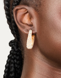 Gold Diamante Twist Hoop Earrings - link has visual effect only