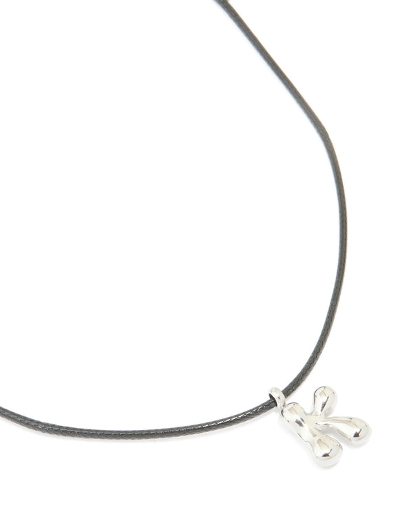 Waterproof Stainless Steel Large Bubble Letter K Cord Necklace