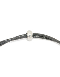 Waterproof Stainless Steel Large Bubble Letter M Cord Necklace - link has visual effect only