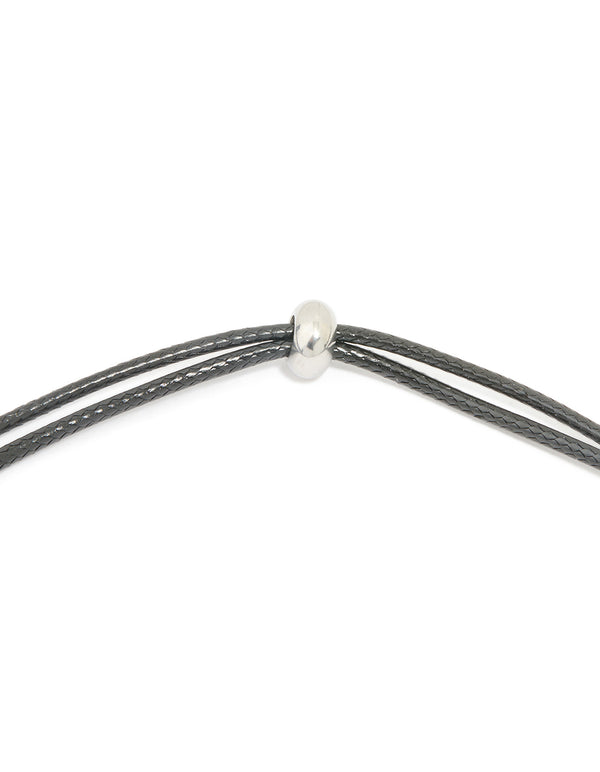 Waterproof Stainless Steel Large Bubble Letter B Cord Necklace