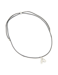 Waterproof Stainless Steel Large Bubble Letter A Cord Necklace - link has visual effect only