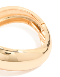 Gold Chunky Wave Hinged Bangle - link has visual effect only