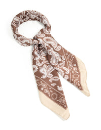 Brown Paisley Printed Fabric Scarf - link has visual effect only