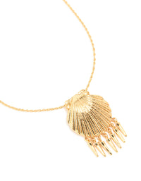 Gold Shell Tassel Pendant Necklace - link has visual effect only