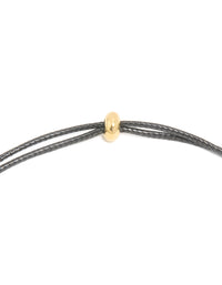 Gold Open Molten Pendant Black Cord Necklace - link has visual effect only