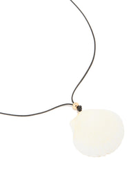 White Clam Shell Cord Necklace - link has visual effect only