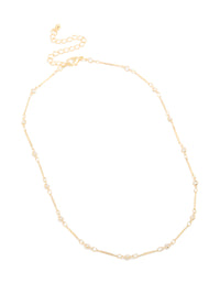 Gold Plated Cubic Zirconia Bar Necklace - link has visual effect only