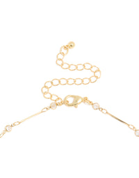 Gold Plated Cubic Zirconia Bar Necklace - link has visual effect only