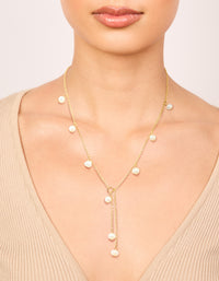 Gold Plated Freshwater Pearl Y-Necklace - link has visual effect only