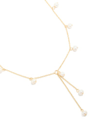 Gold Plated Freshwater Pearl Y-Necklace - link has visual effect only