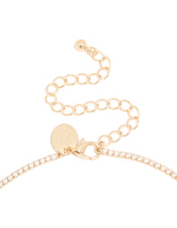 Gold Plated Cubic Zirconia Flower Y-Necklace - link has visual effect only