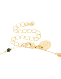 Gold Plated Multicoloured Semi Precious Stone Short Necklace - link has visual effect only
