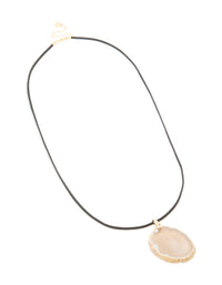 Stone Large Pendant Cord Necklace - link has visual effect only