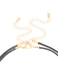 Brown Acrylic Pebble Cord Layered Necklace - link has visual effect only