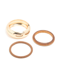 Gold & Brown Bangles 3-Pack - link has visual effect only