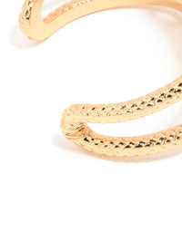 Gold Black Stone Textured Wrist Cuff - link has visual effect only