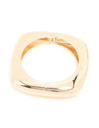 Gold Chunky Rectangle Hinged Bangle - link has visual effect only