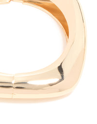 Gold Chunky Rectangle Hinged Bangle - link has visual effect only