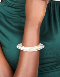 Silver Chunky Rectangle Hinged Bangle - link has visual effect only