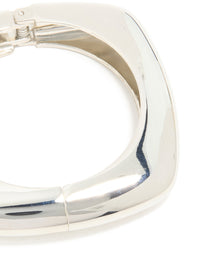 Silver Chunky Rectangle Hinged Bangle - link has visual effect only