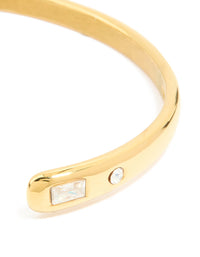 Waterproof Gold Plated Stainless Steel Diamante Celestial End Wrist Cuff - link has visual effect only
