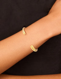 Waterproof Gold Plated Stainless Steel Irregular Ends Bangle - link has visual effect only