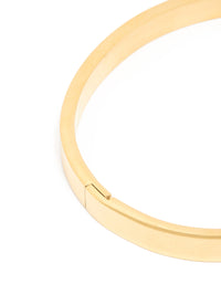 Waterproof Gold Plated Stainless Steel Diamante Hinged Bangle - link has visual effect only