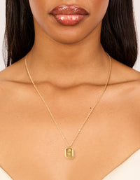 Waterproof Gold Plated Stainless Steel Birth Flower June Rose Necklace - link has visual effect only