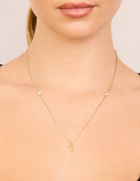 Waterproof Gold Plated Stainless Steel Letter T Dainty Pendant Necklace - link has visual effect only