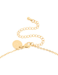 Waterproof Gold Plated Stainless Steel December Cubic Zirconia Blue Birthstone Necklace & Earrings Set - link has visual effect only