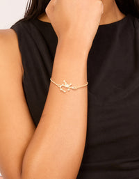 Waterproof Gold Plated Stainless Steel Cubic Zirconia Sagittarius Zodiac Sign Bracelet - link has visual effect only