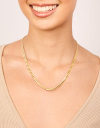 Waterproof Gold Plated Stainless Steel Flat Chain Necklace - link has visual effect only