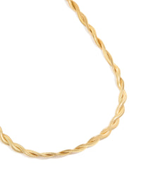 Waterproof Gold Plated Stainless Steel Snake Chain Twisted Necklace - link has visual effect only
