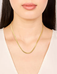 Waterproof Gold Plated Stainless Steel Box Chain Necklace - link has visual effect only