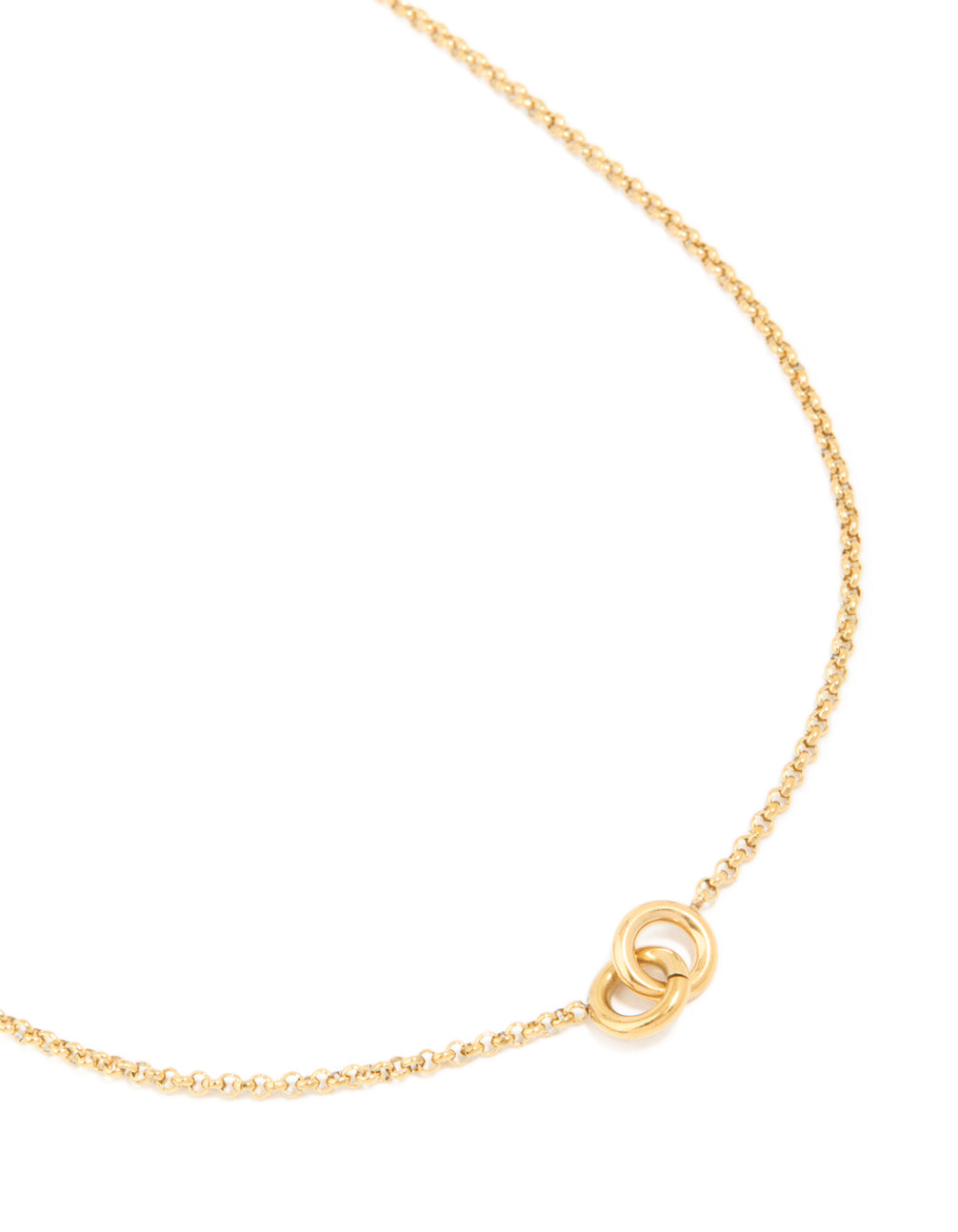 Waterproof Gold Plated Stainless Steel Interlock Loops Pendant Necklace