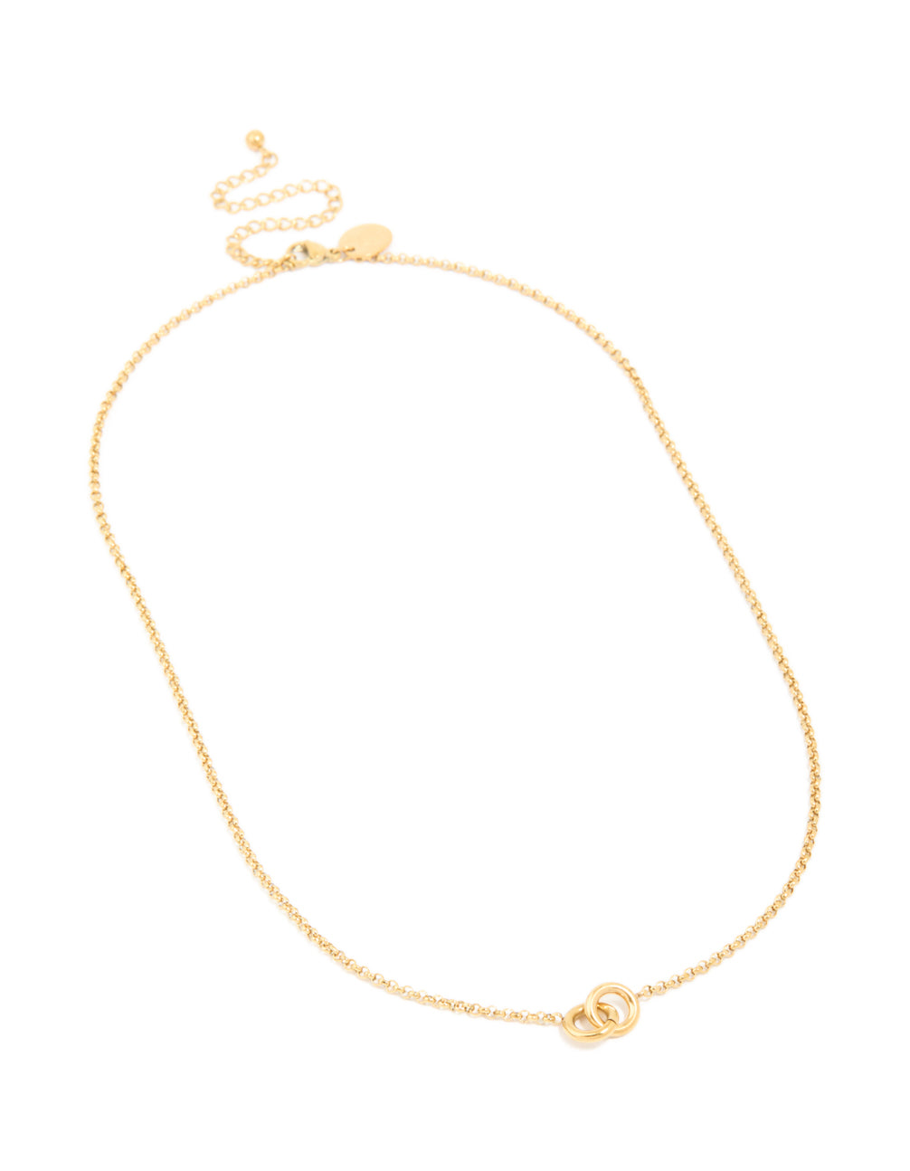 Waterproof Gold Plated Stainless Steel Interlock Loops Pendant Necklace