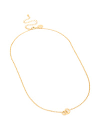 Waterproof Gold Plated Stainless Steel Interlock Loops Pendant Necklace - link has visual effect only
