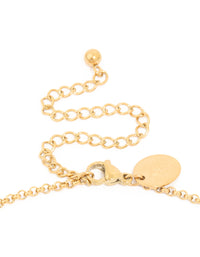 Waterproof Gold Plated Stainless Steel Interlock Loops Pendant Necklace - link has visual effect only