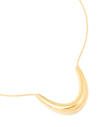 Waterproof Gold Plated Stainless Steel U-Shaped Pendant Necklace - link has visual effect only