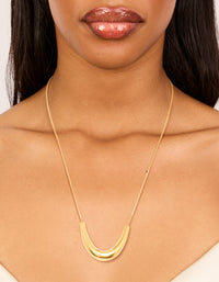 Waterproof Gold Plated Stainless Steel U-Shaped Pendant Necklace - link has visual effect only