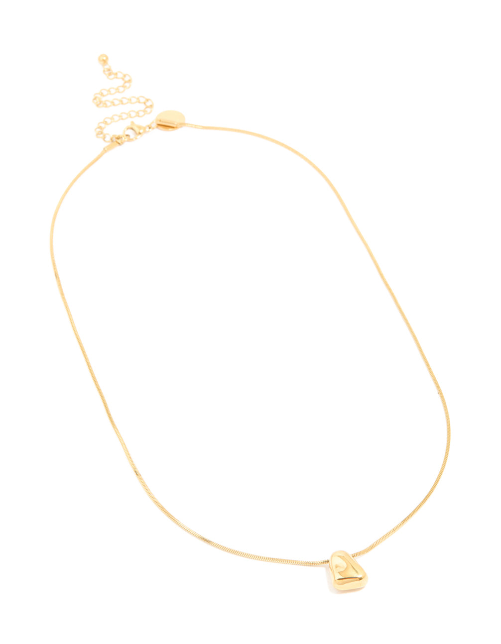 Waterproof Gold Plated Stainless Steel Organic Nugget Pendant Necklace
