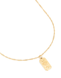 Waterproof Gold Plated Stainless Steel Evil Eye Tab Necklace - link has visual effect only