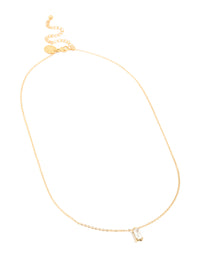 Waterproof Gold Plated Stainless Steel Cubic Zirconia Baguette Pendant Necklace - link has visual effect only