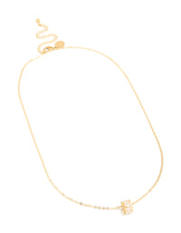 Waterproof Gold Plated Stainless Steel Cubic Zirconia Baguette Pendant Twisted Necklace - link has visual effect only