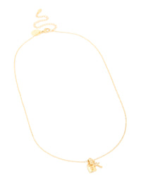 Waterproof Gold Plated Stainless Steel Cubic Zirconia Lock & Key Necklace - link has visual effect only